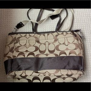 EUC coach canvas briefcase/purse